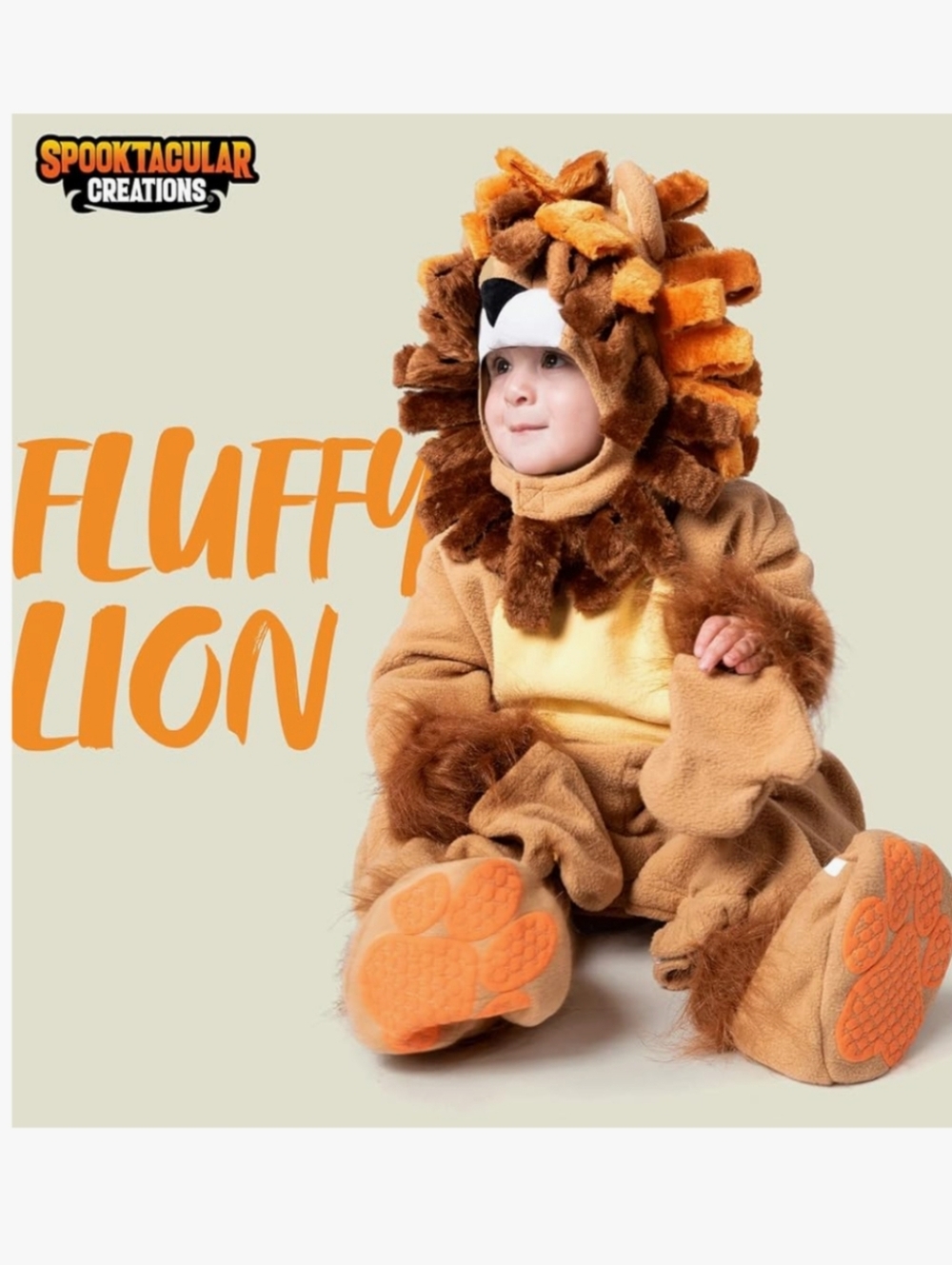 Toddler Lion Costume - Brown & Tan Plush Onesie